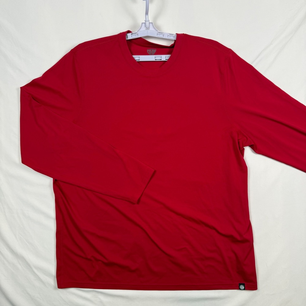 REI Co-op Mens XL Red Long Sleeve Performance Shirt Moisture Wicking Crew Neck